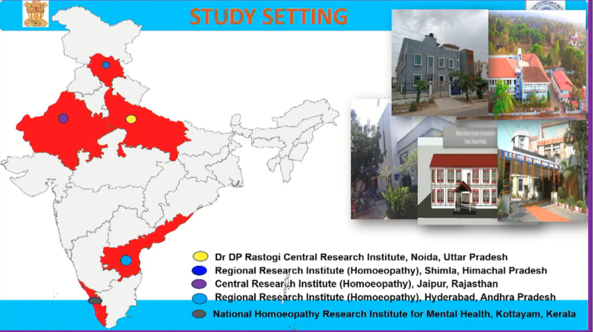 Areas of India included in acute otitis media homeopathy research trial